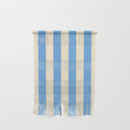 Retro Coastal Blue and White Stripes Wall Hanging Gallery Image 1