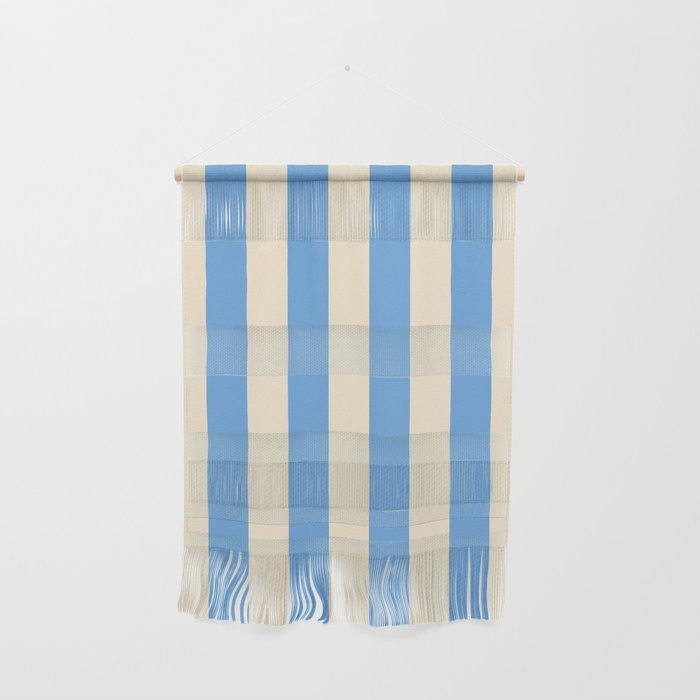 Retro Coastal Blue and White Stripes Wall Hanging Gallery Image 1