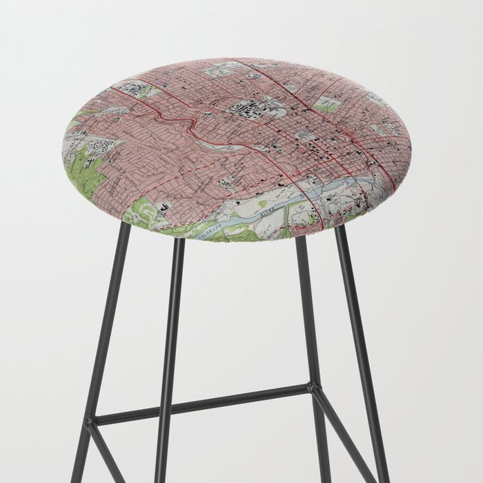 Vintage Map of Austin Texas (1955) Stool Gallery Image 2