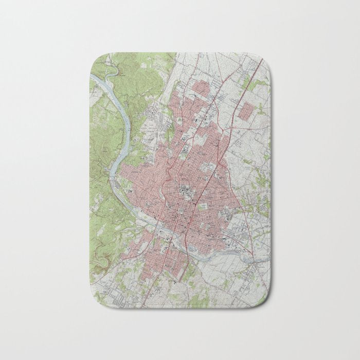 Vintage Map of Austin Texas (1955) Bath Mat Gallery Image 1