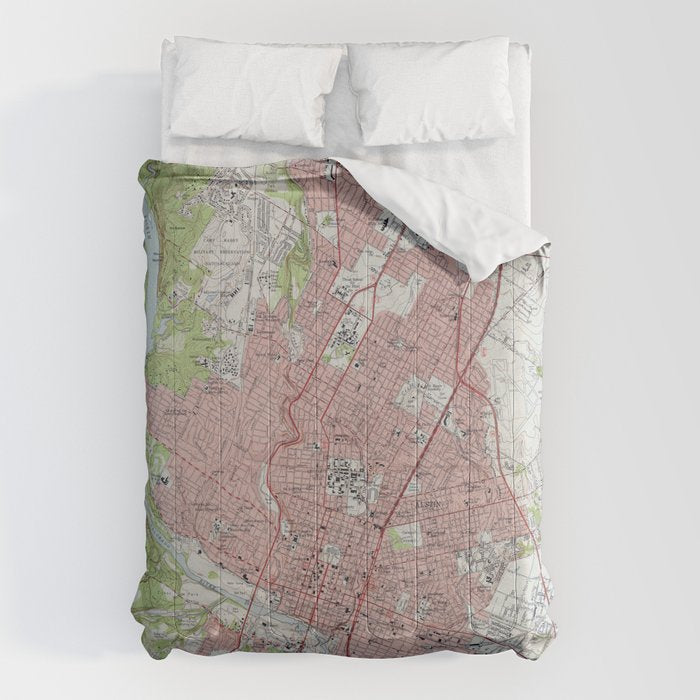 Vintage Map of Austin Texas (1955) Comforter Gallery Image 1