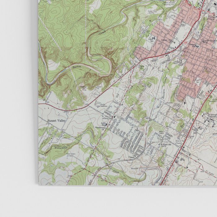 Vintage Map of Austin Texas (1955) Poster Gallery Image 3