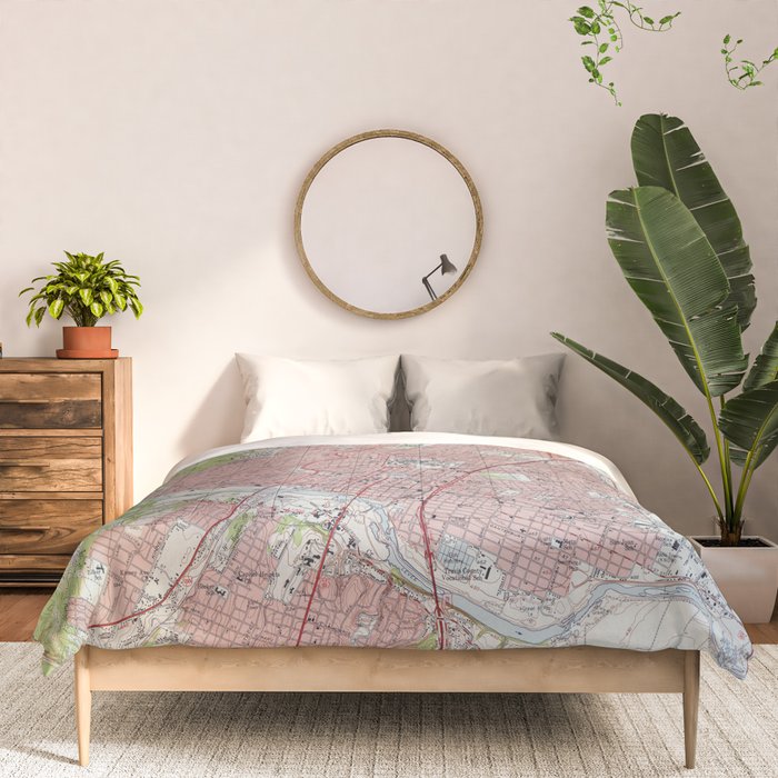 Vintage Map of Austin Texas (1955) Comforter Gallery Image 3