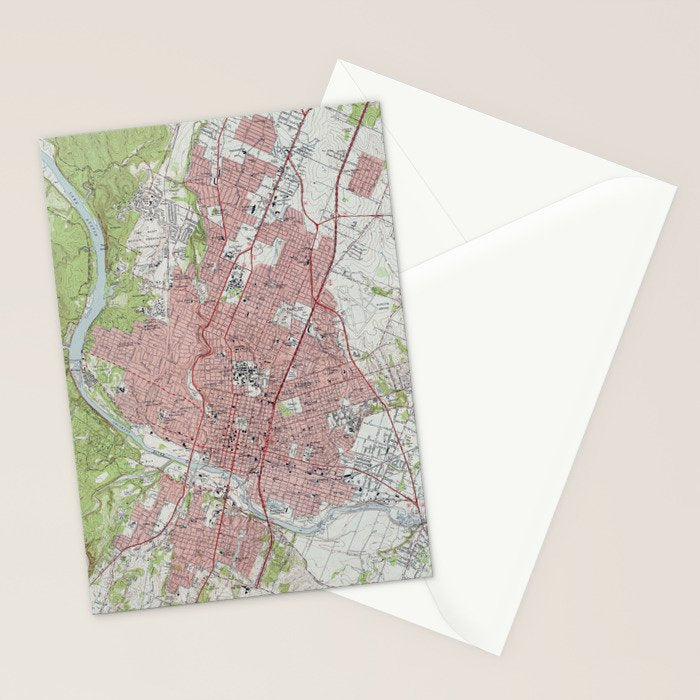 Vintage Map of Austin Texas (1955) Stationery Card Gallery Image 2