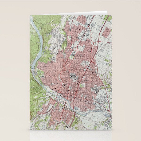 Vintage Map of Austin Texas (1955) Stationery Card Gallery Image 2