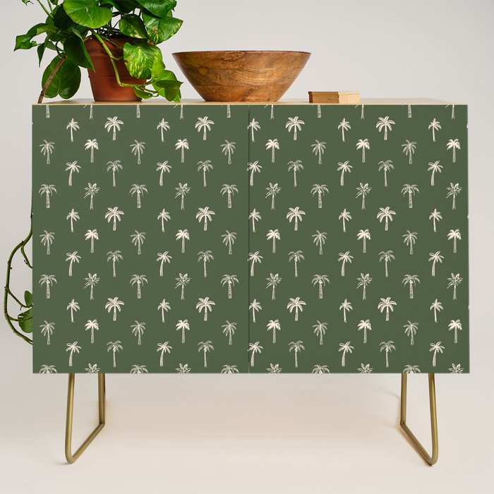 Vintage tropical palm tree beach pattern Credenza Gallery Image 1