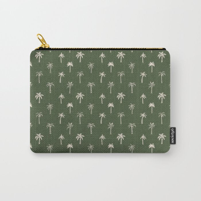 Vintage tropical palm tree beach pattern Carry All Pouch Gallery Image 1