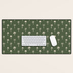 Vintage tropical palm tree beach pattern Desk Mat Gallery Image 1