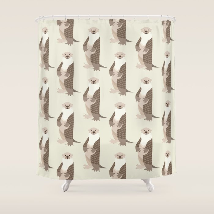 Whimsical Otter Shower Curtain Gallery Image 1