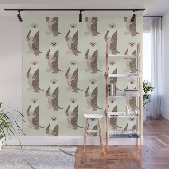 Whimsical Otter Wall Mural Gallery Image 1