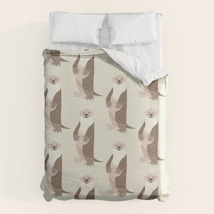 Whimsical Otter Duvet Cover Gallery Image 1