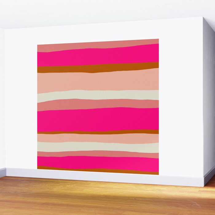 Flamingo Stripes Wall Mural Gallery Image 2