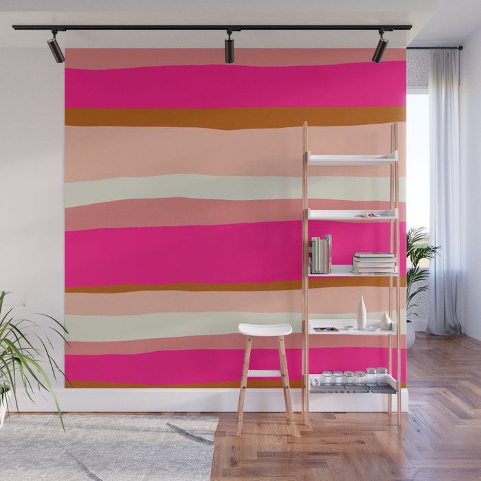 Flamingo Stripes Wall Mural Gallery Image 1