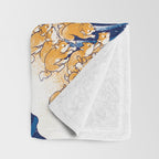 Shiba Inu The Great Wave in Night Throw Blanket Gallery Image 3