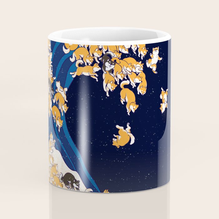 Shiba Inu The Great Wave in Night Coffee Mug Gallery Image 4