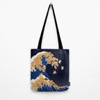 Shiba Inu The Great Wave in Night Tote Bag Gallery Image 2