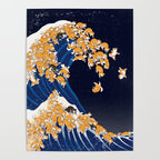 Shiba Inu The Great Wave in Night Poster Gallery Image 4