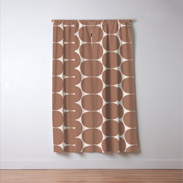 Mid Century Modern Dots Pattern 1 Inspired by PANTONE 17 1230 Color of the Year Mocha Mousse Window Curtain Gallery Image 3