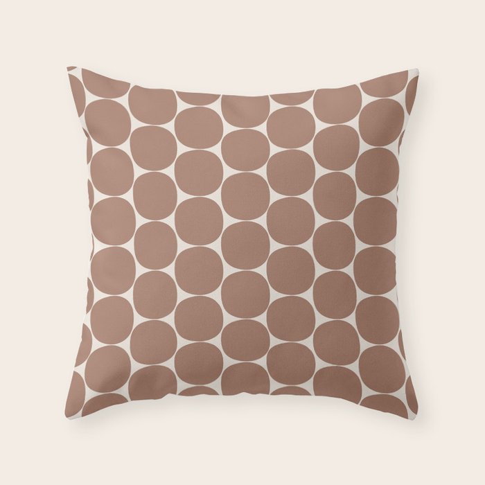 Mid Century Modern Dots Pattern 1 Inspired by PANTONE 17 1230 Color of the Year Mocha Mousse Throw Pillow Gallery Image 6