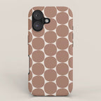 Mid Century Modern Dots Pattern 1 Inspired by PANTONE 17 1230 Color of the Year Mocha Mousse iPhone Case Gallery Image 1