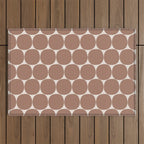 Mid Century Modern Dots Pattern 1 Inspired by PANTONE 17 1230 Color of the Year Mocha Mousse Outdoor Rug Gallery Image 1
