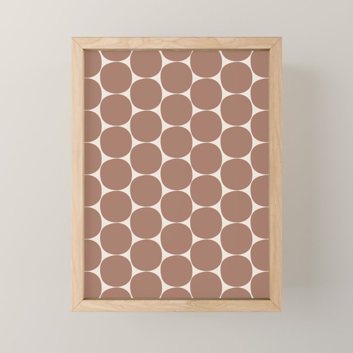 Mid Century Modern Dots Pattern 1 Inspired by PANTONE 17 1230 Color of the Year Mocha Mousse Mini Art Print Gallery Image 1