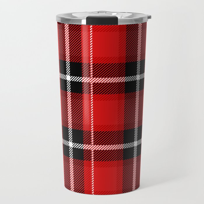 Red + Black Plaid Travel Mug Gallery Image 1