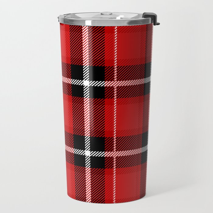Red + Black Plaid Travel Mug Gallery Image 2