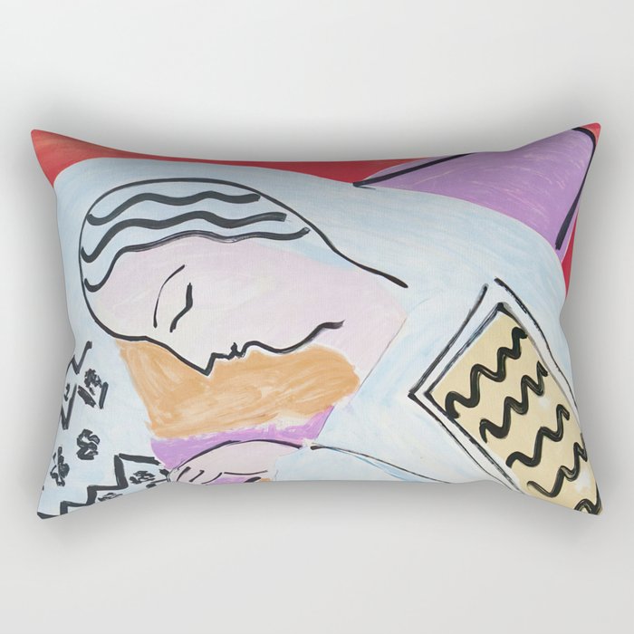 Henri Matisse - The Dream - 1940 Artwork Rectangular Pillow Gallery Image 1