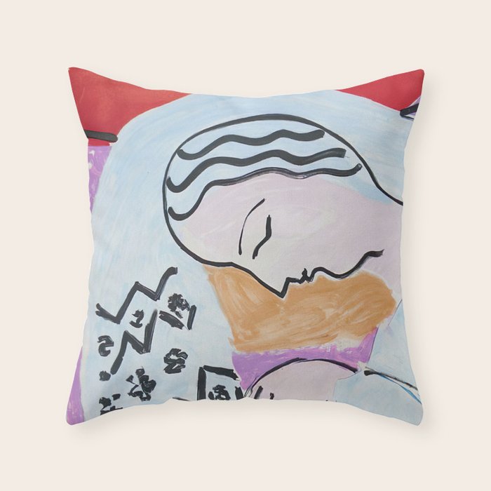 Henri Matisse - The Dream - 1940 Artwork Throw Pillow Gallery Image 1