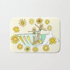 surfs up little ones // retro surf art by surfy birdy Bath Mat Gallery Image 1