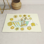surfs up little ones // retro surf art by surfy birdy Rug Gallery Image 1