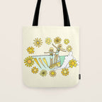 surfs up little ones // retro surf art by surfy birdy Tote Bag Gallery Image 1