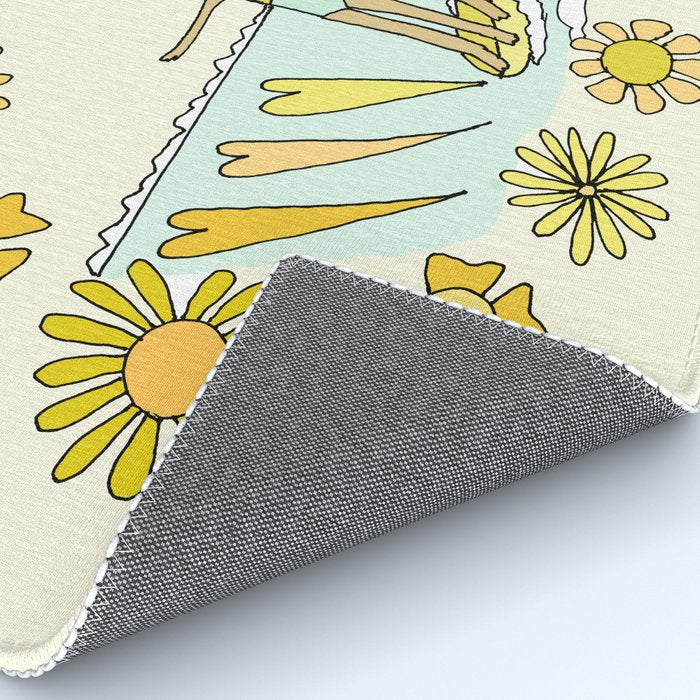surfs up little ones // retro surf art by surfy birdy Rug Gallery Image 4