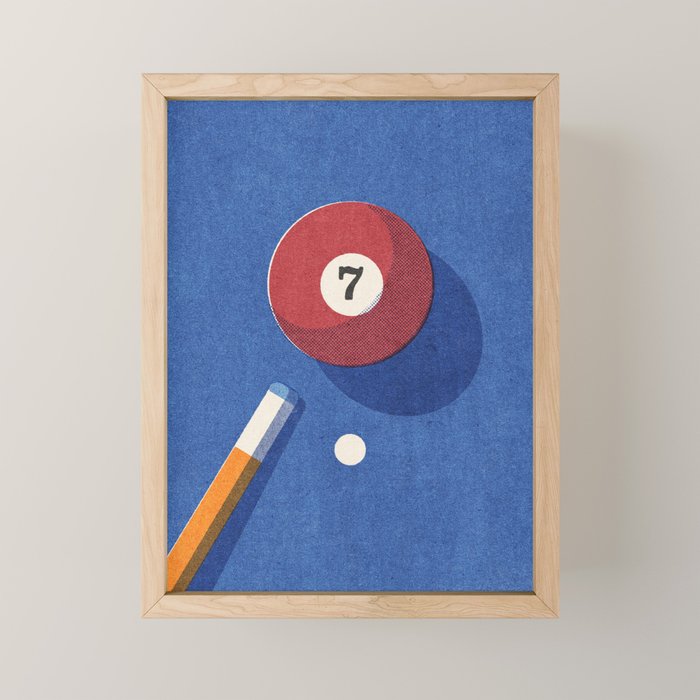 BALLS / Billiards - ball 7 I Mini Art Print Gallery Image 1