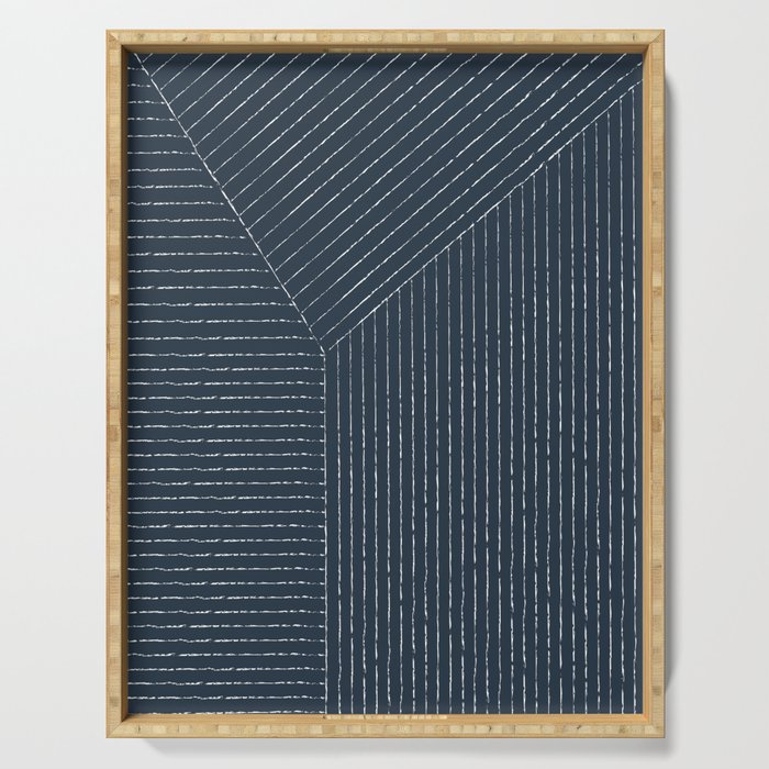 Lines (Annapolis Blue) Serving Tray Gallery Image 1