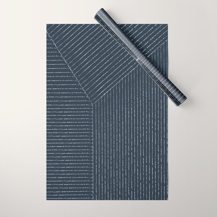 Lines (Annapolis Blue) Wrapping Paper Gallery Image 1