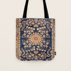 Sarouk Persian Floral Rug Print Tote Bag Gallery Image 1