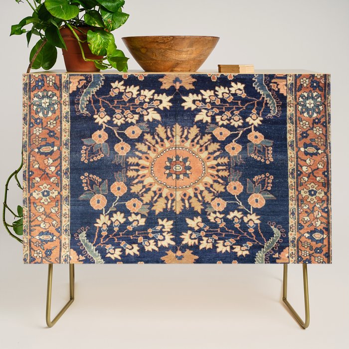 Sarouk Persian Floral Rug Print Credenza Gallery Image 1