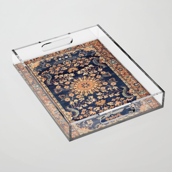 Sarouk Persian Floral Rug Print Acrylic Tray Gallery Image 1