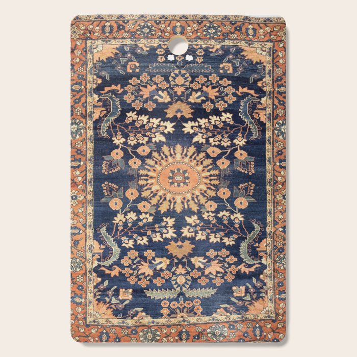 Sarouk Persian Floral Rug Print Cutting Board Gallery Image 1