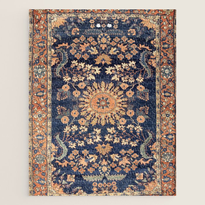 Sarouk Persian Floral Rug Print Jigsaw Puzzle Gallery Image 1