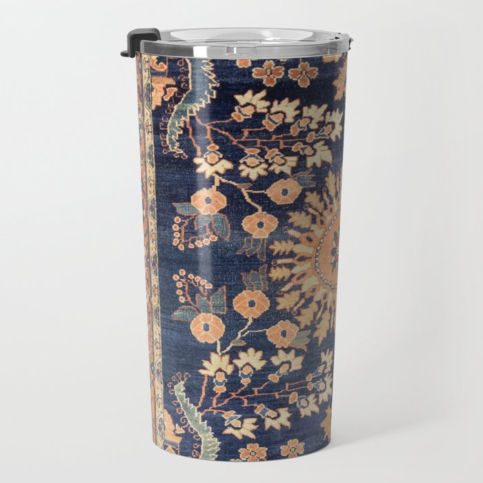 Sarouk Persian Floral Rug Print Travel Mug Gallery Image 3