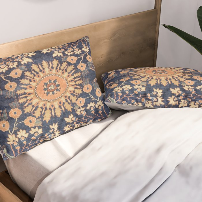 Sarouk Persian Floral Rug Print Pillow Sham Gallery Image 2