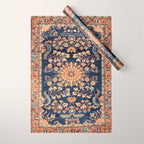Sarouk Persian Floral Rug Print Wrapping Paper Gallery Image 1