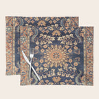Sarouk Persian Floral Rug Print Placemat Gallery Image 1