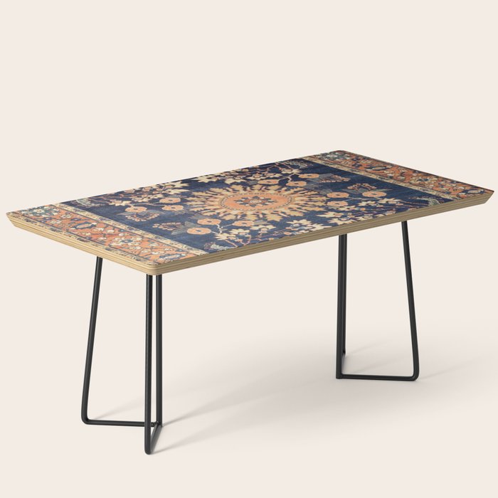 Sarouk Persian Floral Rug Print Coffee Table Gallery Image 1