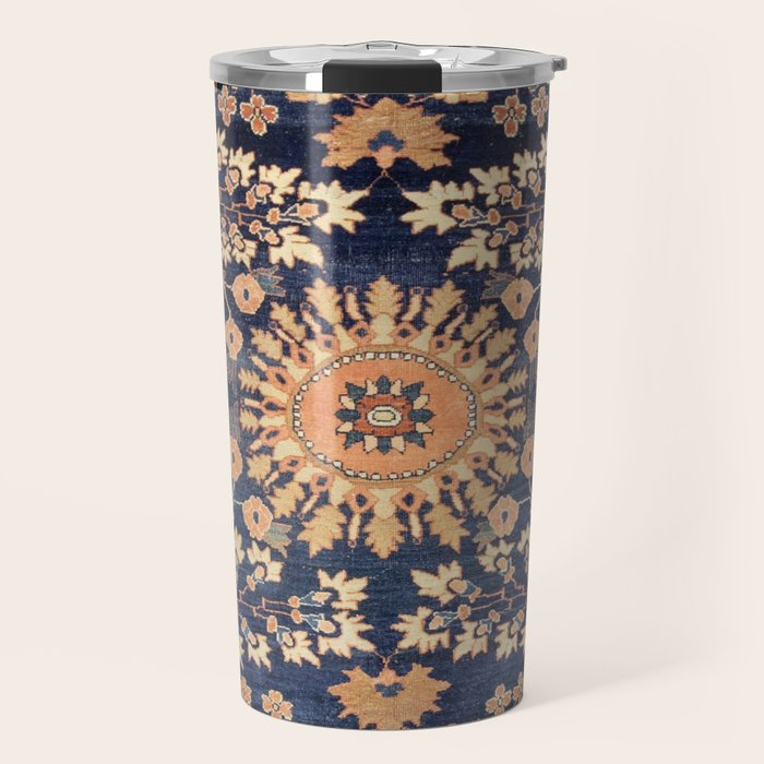 Sarouk Persian Floral Rug Print Travel Mug Gallery Image 1