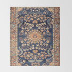 Sarouk Persian Floral Rug Print Throw Blanket Gallery Image 2