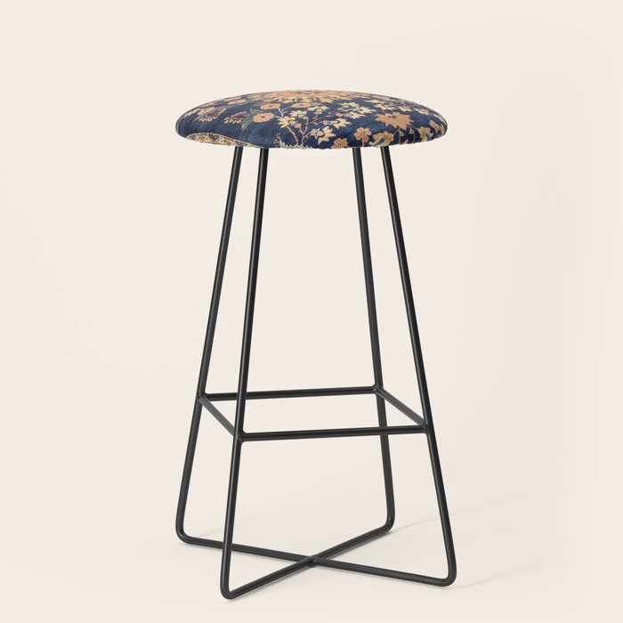 Sarouk Persian Floral Rug Print Stool Gallery Image 1